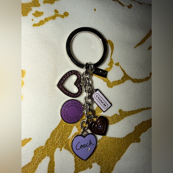 Coach Vintage Purple and Silver Heart Keychain - Picture 4 of 5
